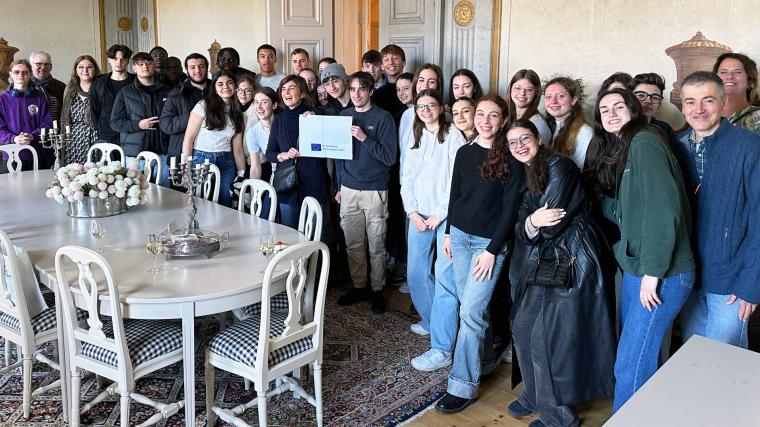 Alla elever bjöds in till ”Slottet” i Partille tillsammans med sina lärare, Vincent Becherel från Frankrike och Nadia Locatelli och Paolo Vitale, från Italien.