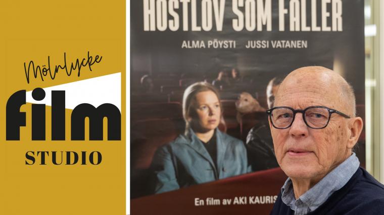 Filmstudions nya logga och Gunnar Häggström, ordförande i Mölnlycke filmstudio.