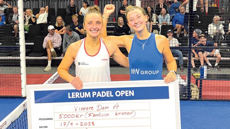 Lerum Padel Clubs Ajla Behram och Amanda Girdo segrade i damernas elitklass.