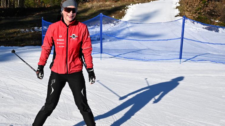 Eva Sundbäck tränade inför Vasaloppet och tyckte att skidföret var fantastiskt vid Lokalpressens visit.<br /><br />