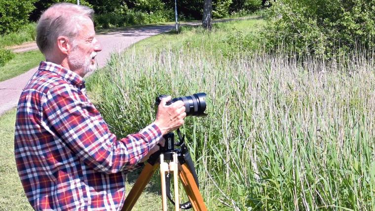 Så här kan det se ut när Inge Ekström fotograferar naturen.