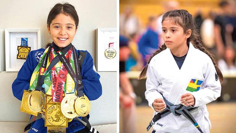 Mölnlyckebon Celiné Flores, 9, har vunnit 22 tävlingar utomlands och i Sverige.