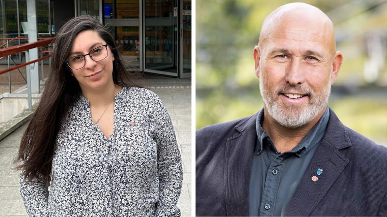 Isabelle Asadian Strandman, ordförande för Socialdemokraterna i Partille och Thorbjörn Carlsson, Vice ordförande i kommunstyrelsen och oppositionsråd för Socialdemokraterna i Partille.
