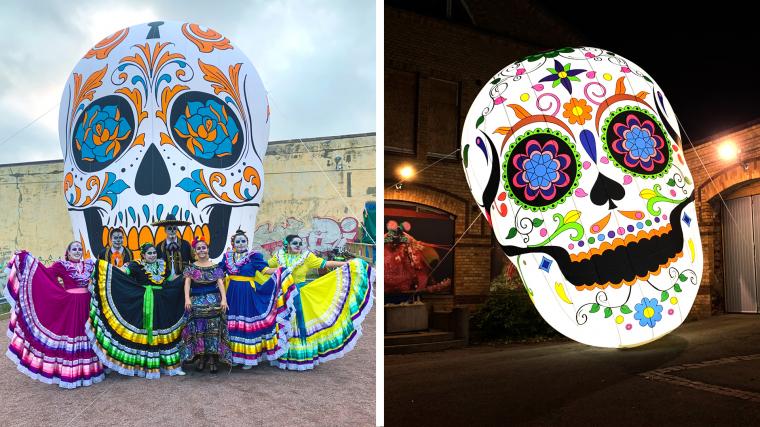 Dansare, dödskallar och food truck med mexikanskt tema finns på Kniven vid Partille station hela veckan.