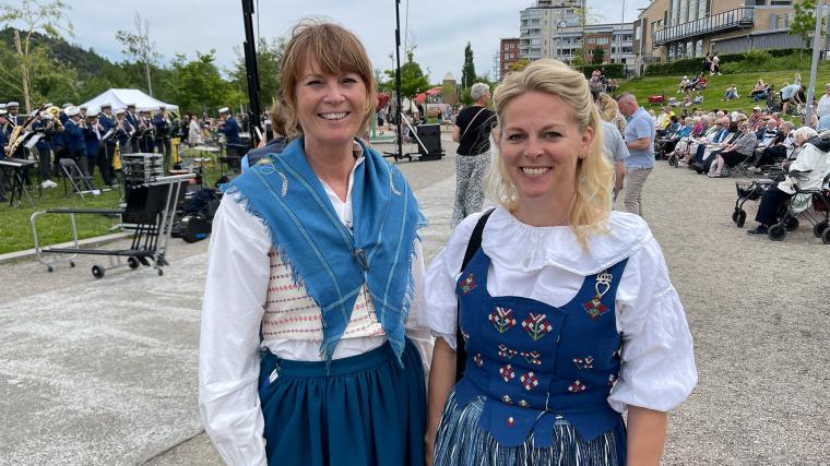 Kristina Svensson och Maria Dahl från Partille Kommun var nöjda med nationaldagen.