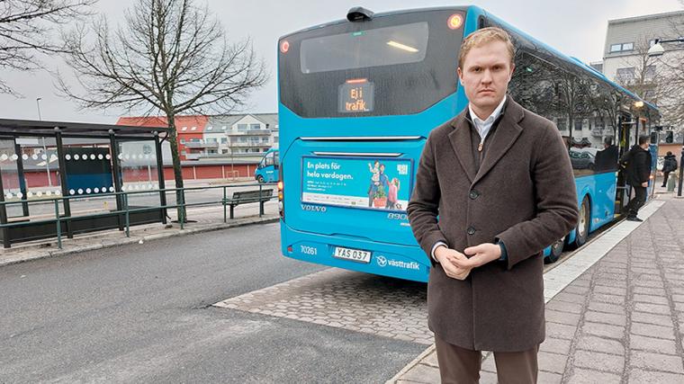 En besviken Viktor Lundblad är inte nöjd med Västtrafiks förändring.