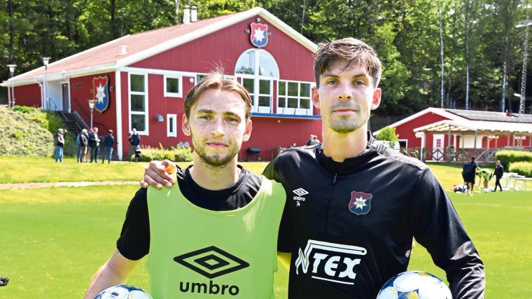 &Ouml;rgrytespelarna William Svensson och Daniel Paulson njöt av både tabellplaceringen och solskenet i samband med träningen i tisdags.
