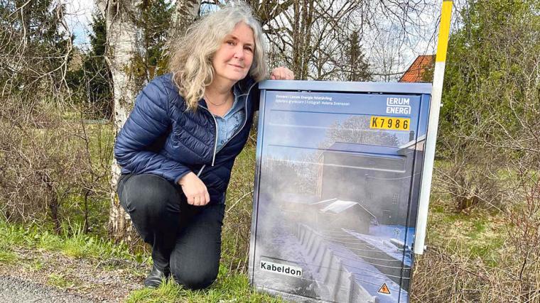 Helena Svenssons vinnande fotografi pryder nu ett elskåp i Stenkullen.