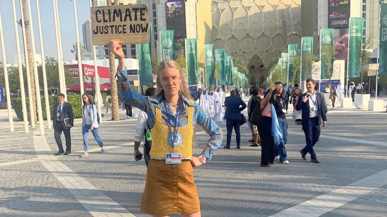 Mölnlyckefostrade Alice Gimbro Frisk var en av Sveriges två ungdomsdelegater på FN:s klimattoppmöte i Dubai.