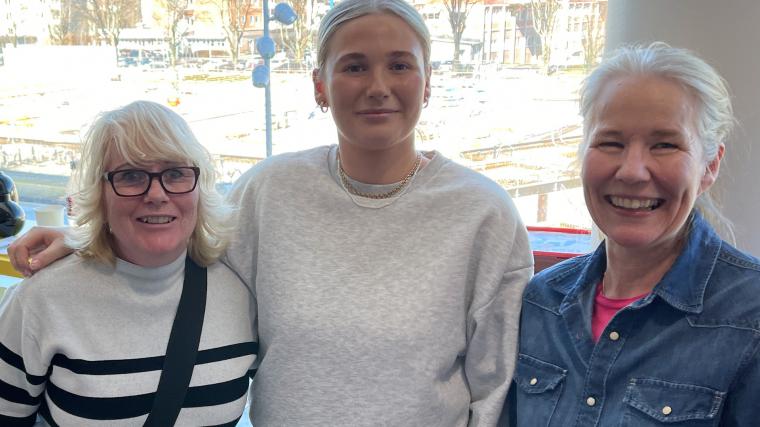 Anette, Matilda och Annika gillade att snacka med folk.