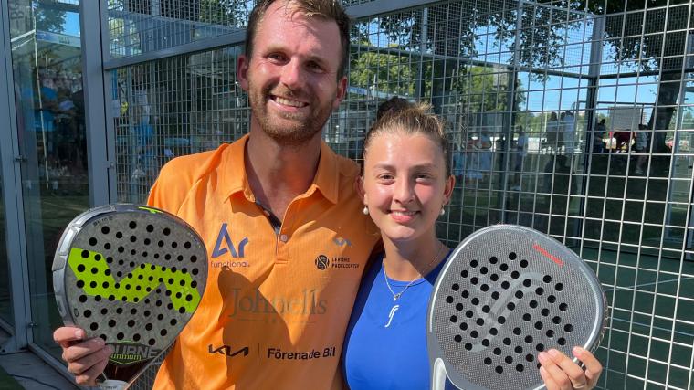 Viktor Stjern och Amanda Girodo från Lerums Padel vann det första SM-guldet i mixed.