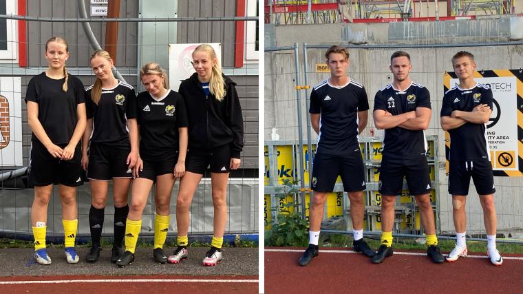 Olivia, Elin, Alice, Ebba, Karl, James och Hampus är några av ungdomarna i Mölnlycke IF som kommer få problem att träna och spela match när de nya bostäderna är på plats vid Mölnlycke IP.