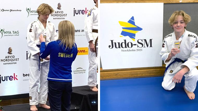 Albin Wiik åkte till sitt första SM och tog en fin silvermedalj i Judo.